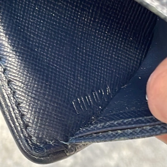 Louis Vuitton Mini Lin Monogram Denim Compact Wallet Navy Blue Gray Porte Billet - Picture 16 of 17